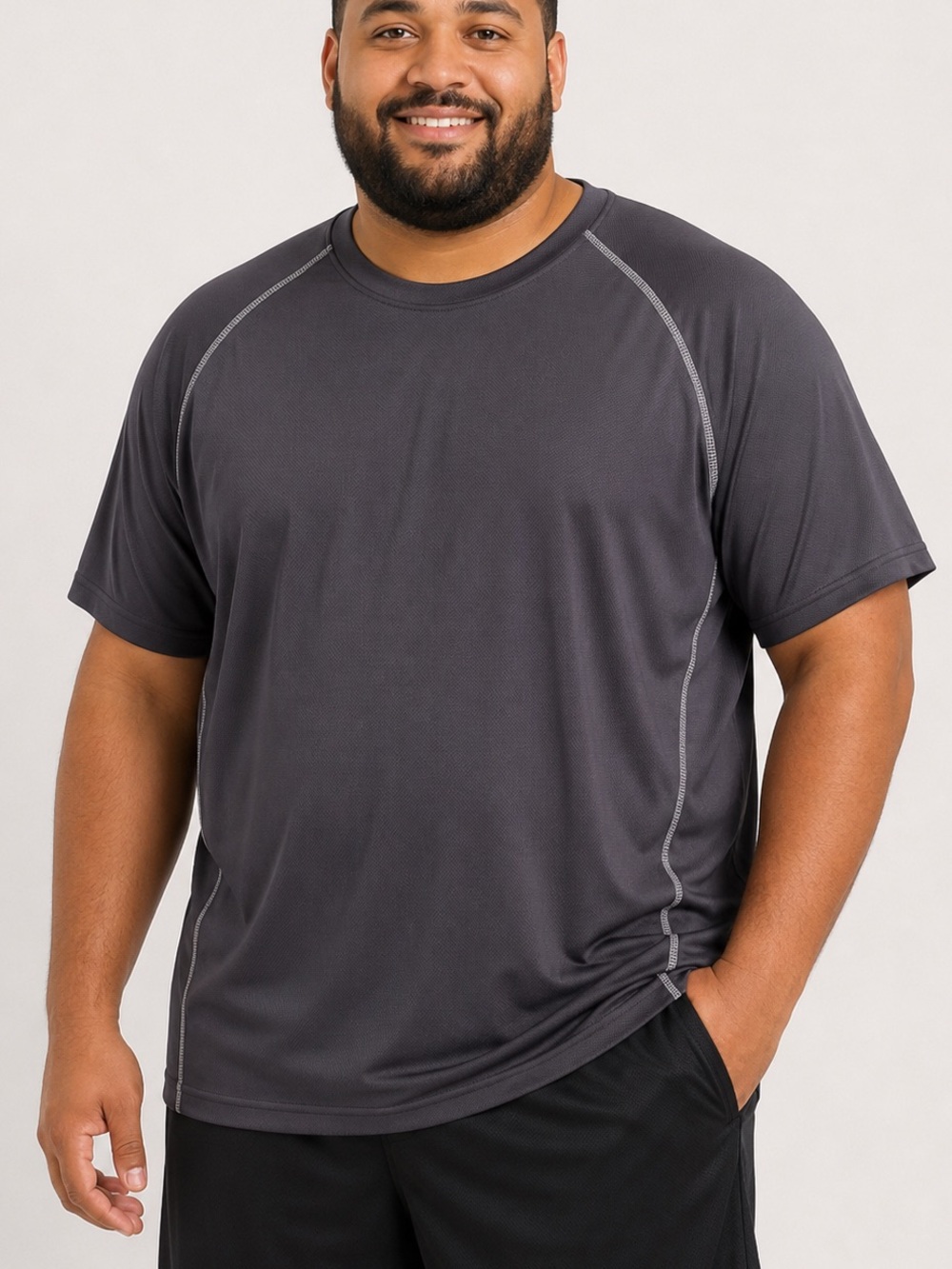 bcg Men's Short Sleeve Athletic Tee in Charcoal Gray
